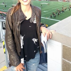 LINE 100% Lambskin Leather Jacket